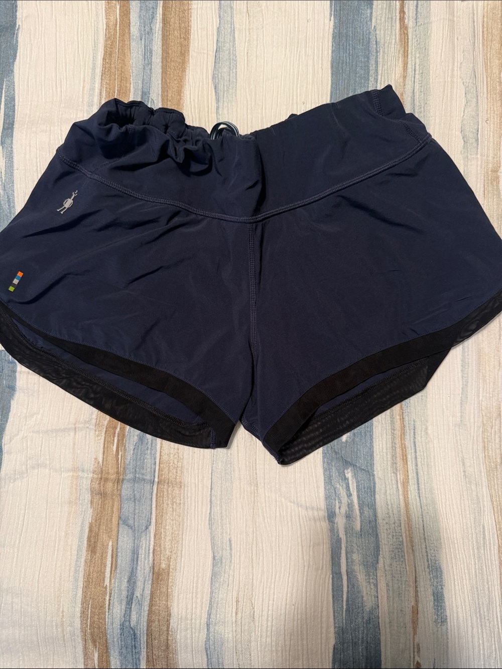 Smartwool Navy Athletic Shorts with Black Trim